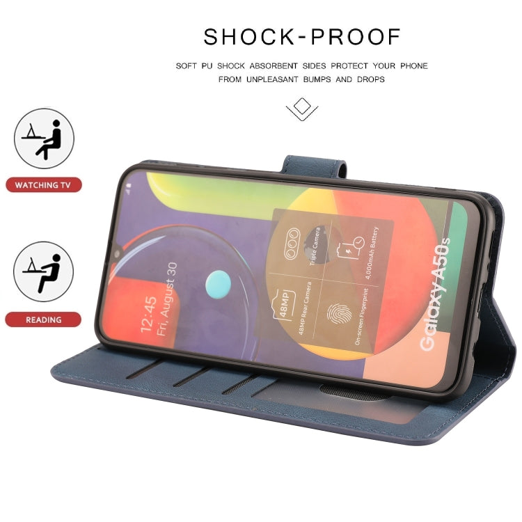 For Samsung Galaxy A50s Fantasy Classic Skin-feel Calfskin Texture Magnetic Buckle Horizontal Flip PU Leather Case with Holder & Card Slot & Wallet