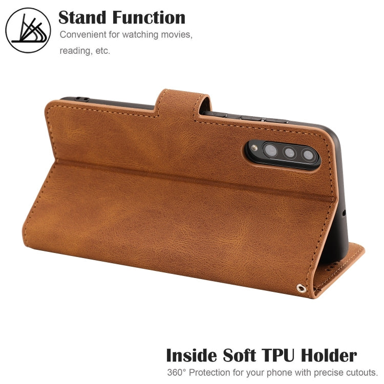 For Samsung Galaxy A50s Fantasy Classic Skin-feel Calfskin Texture Magnetic Buckle Horizontal Flip PU Leather Case with Holder & Card Slot & Wallet