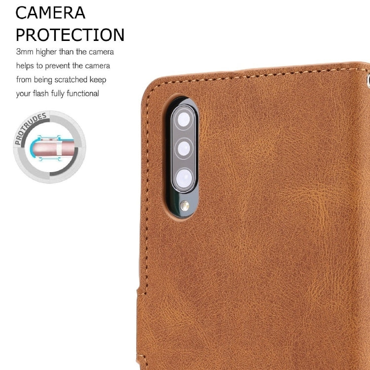 For Samsung Galaxy A50s Fantasy Classic Skin-feel Calfskin Texture Magnetic Buckle Horizontal Flip PU Leather Case with Holder & Card Slot & Wallet