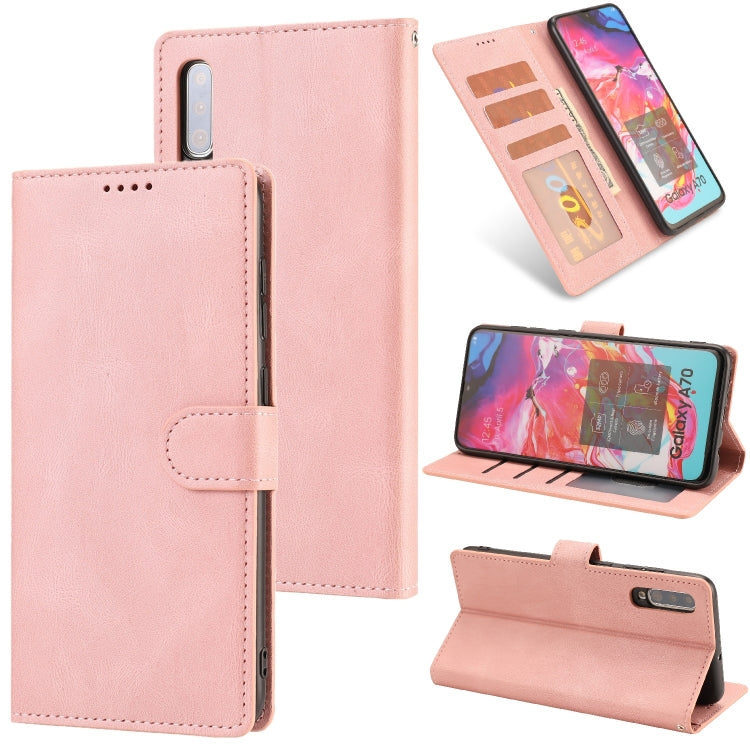 For Samsung Galaxy A70 Fantasy Classic Skin-feel Calfskin Texture Magnetic Buckle Horizontal Flip PU Leather Case with Holder & Card Slot & Wallet