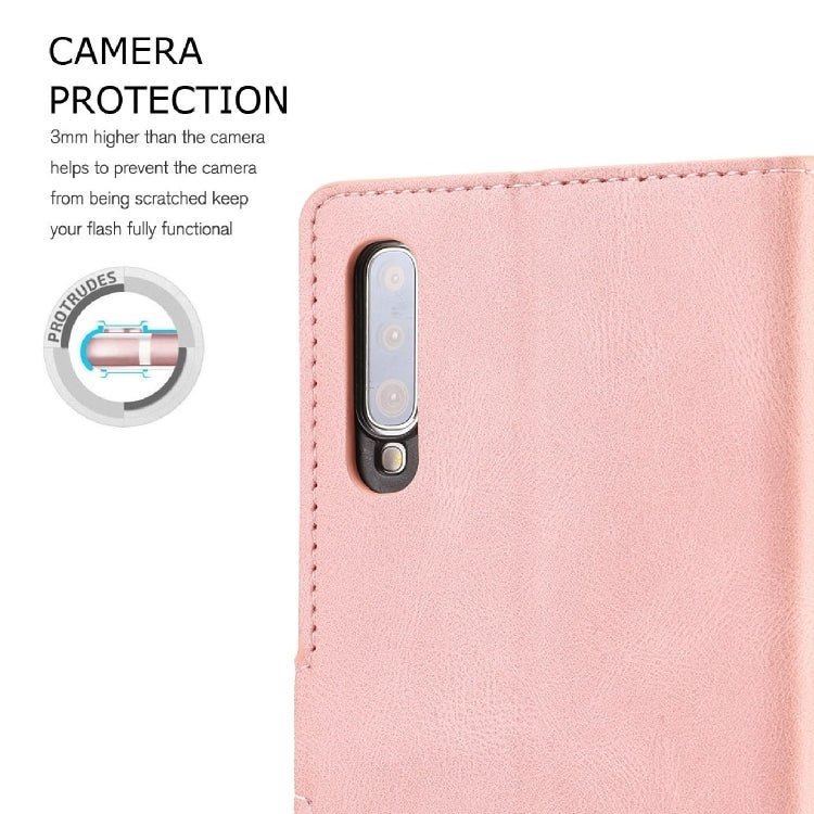 For Samsung Galaxy A70 Fantasy Classic Skin-feel Calfskin Texture Magnetic Buckle Horizontal Flip PU Leather Case with Holder & Card Slot & Wallet
