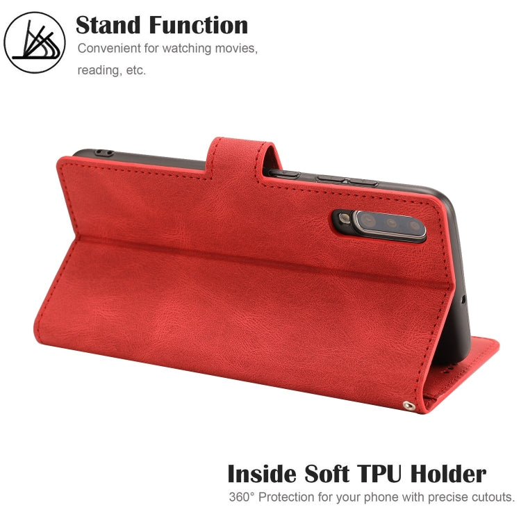 For Samsung Galaxy A70 Fantasy Classic Skin-feel Calfskin Texture Magnetic Buckle Horizontal Flip PU Leather Case with Holder & Card Slot & Wallet