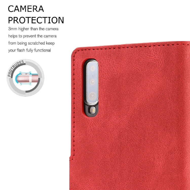 For Samsung Galaxy A70 Fantasy Classic Skin-feel Calfskin Texture Magnetic Buckle Horizontal Flip PU Leather Case with Holder & Card Slot & Wallet