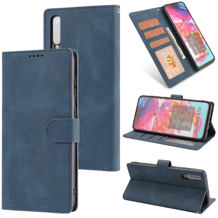For Samsung Galaxy A70 Fantasy Classic Skin-feel Calfskin Texture Magnetic Buckle Horizontal Flip PU Leather Case with Holder & Card Slot & Wallet