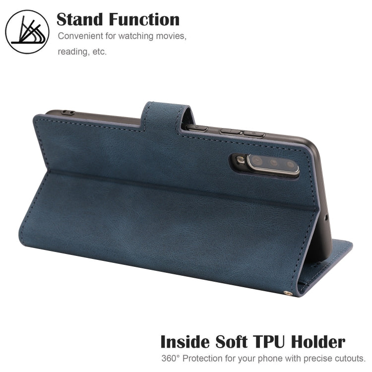 For Samsung Galaxy A70 Fantasy Classic Skin-feel Calfskin Texture Magnetic Buckle Horizontal Flip PU Leather Case with Holder & Card Slot & Wallet