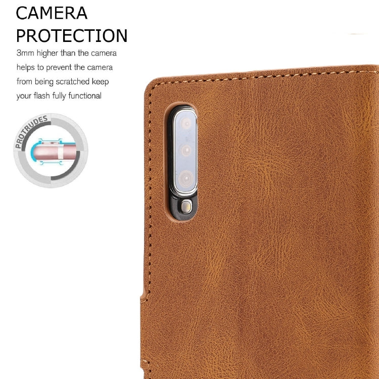 For Samsung Galaxy A70 Fantasy Classic Skin-feel Calfskin Texture Magnetic Buckle Horizontal Flip PU Leather Case with Holder & Card Slot & Wallet