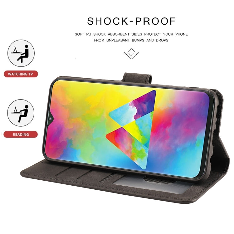 For Samsung Galaxy M20 Fantasy Classic Skin-feel Calfskin Texture Magnetic Buckle Horizontal Flip PU Leather Case with Holder & Card Slot & Wallet