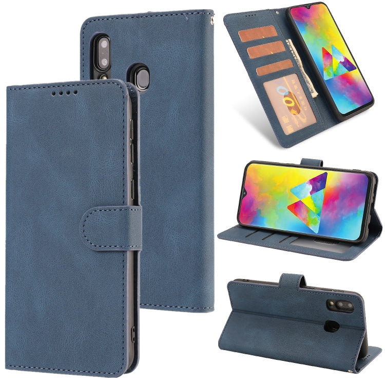 For Samsung Galaxy M20 Fantasy Classic Skin-feel Calfskin Texture Magnetic Buckle Horizontal Flip PU Leather Case with Holder & Card Slot & Wallet