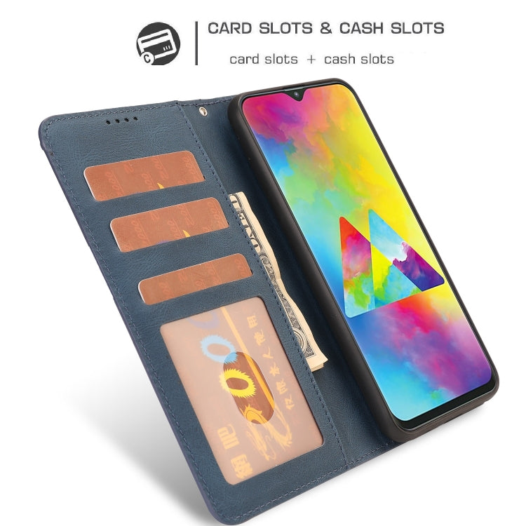 For Samsung Galaxy M20 Fantasy Classic Skin-feel Calfskin Texture Magnetic Buckle Horizontal Flip PU Leather Case with Holder & Card Slot & Wallet