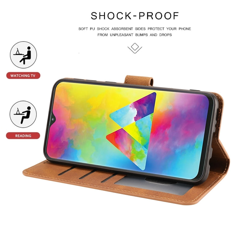For Samsung Galaxy M20 Fantasy Classic Skin-feel Calfskin Texture Magnetic Buckle Horizontal Flip PU Leather Case with Holder & Card Slot & Wallet