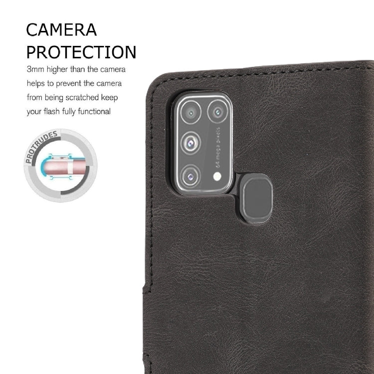 For Samsung Galaxy M31 Fantasy Classic Skin-feel Calfskin Texture Magnetic Buckle Horizontal Flip PU Leather Case with Holder & Card Slot & Wallet