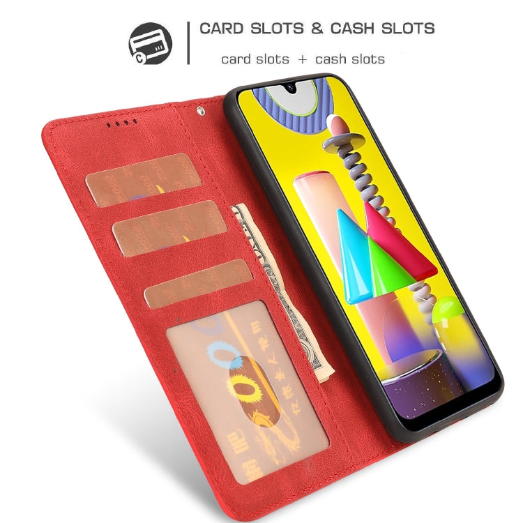 For Samsung Galaxy M31 Fantasy Classic Skin-feel Calfskin Texture Magnetic Buckle Horizontal Flip PU Leather Case with Holder & Card Slot & Wallet