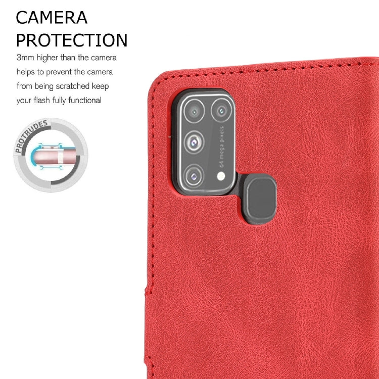 For Samsung Galaxy M31 Fantasy Classic Skin-feel Calfskin Texture Magnetic Buckle Horizontal Flip PU Leather Case with Holder & Card Slot & Wallet
