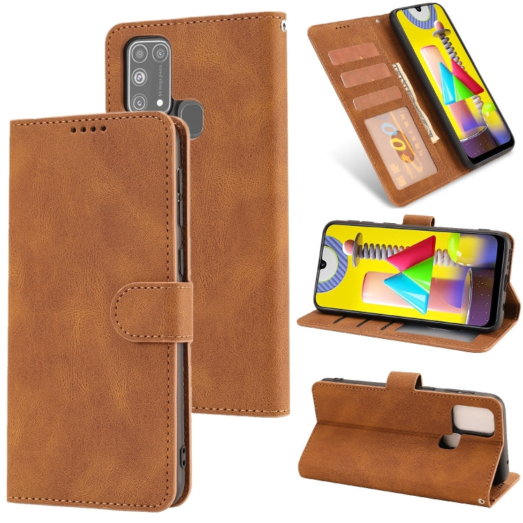 For Samsung Galaxy M31 Fantasy Classic Skin-feel Calfskin Texture Magnetic Buckle Horizontal Flip PU Leather Case with Holder & Card Slot & Wallet