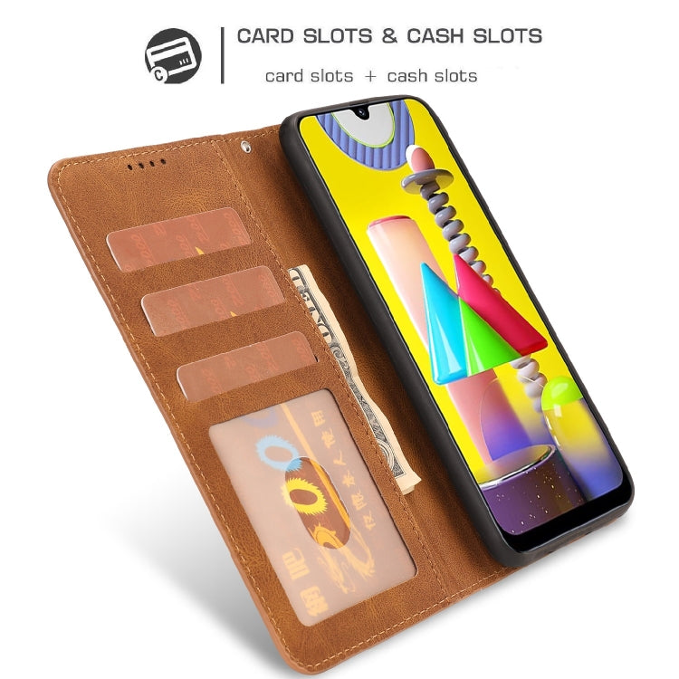 For Samsung Galaxy M31 Fantasy Classic Skin-feel Calfskin Texture Magnetic Buckle Horizontal Flip PU Leather Case with Holder & Card Slot & Wallet