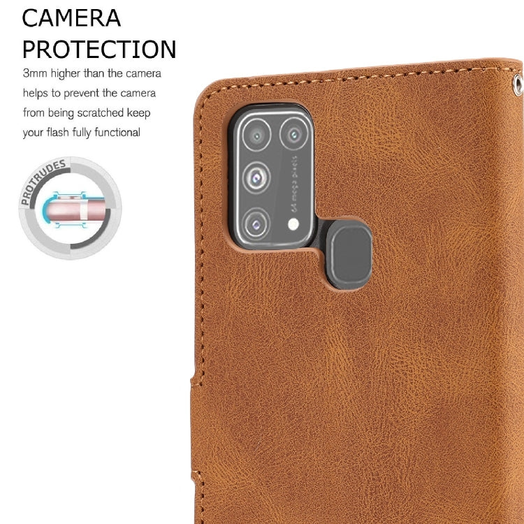For Samsung Galaxy M31 Fantasy Classic Skin-feel Calfskin Texture Magnetic Buckle Horizontal Flip PU Leather Case with Holder & Card Slot & Wallet