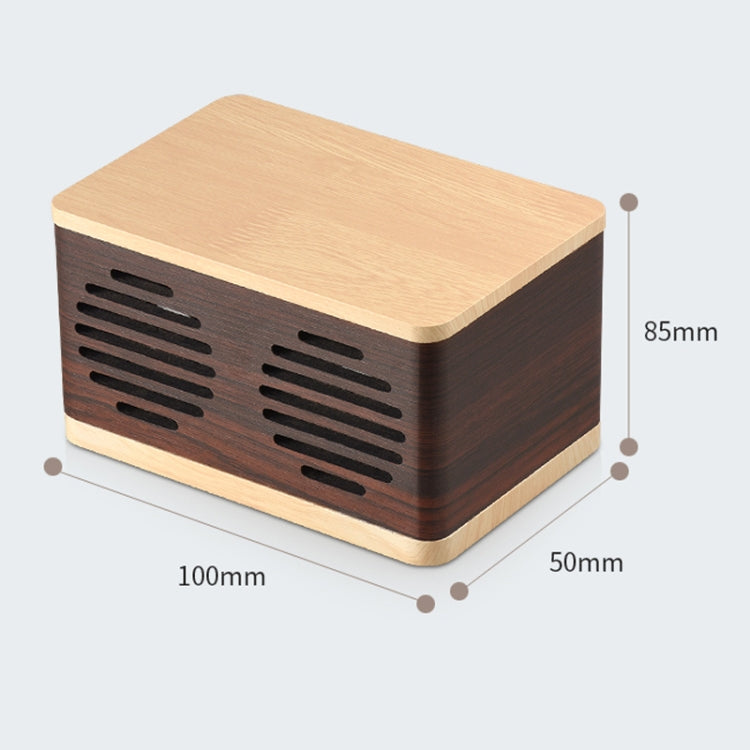 D70 QI Standard Subwoofer Wooden Bluetooth 4.2 Speaker, Support TF Card & 3.5mm AUX Yellow