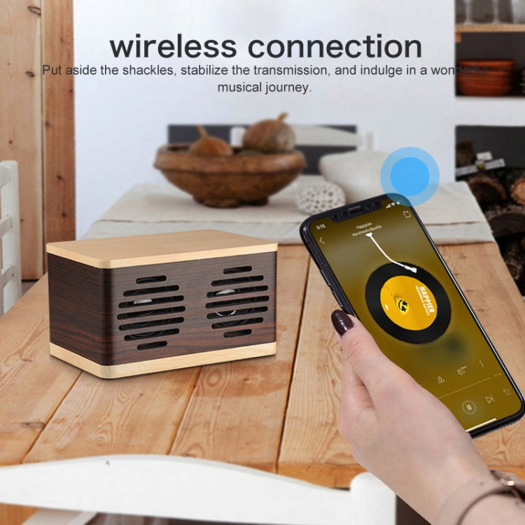D70 QI Standard Subwoofer Wooden Bluetooth 4.2 Speaker, Support TF Card & 3.5mm AUX Yellow