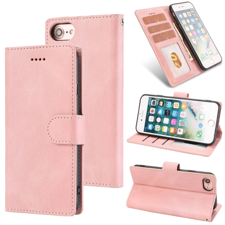 For iPhone SE 2022 / SE 2020 / 8 / 7 Fantasy Classic Skin-feel Calfskin Texture Magnetic Buckle Horizontal Flip PU Leather Case with Holder & Card Slot & Wallet