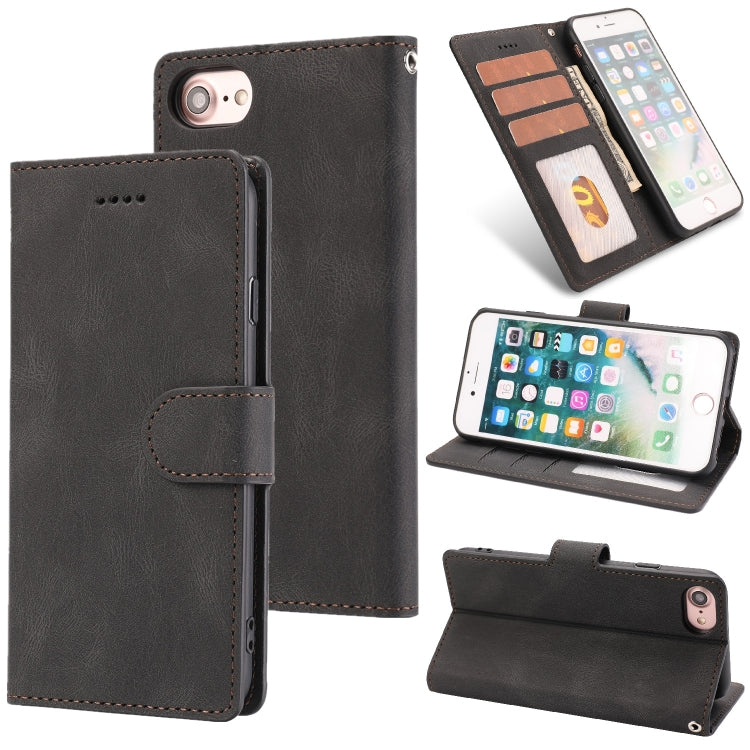 For iPhone SE 2022 / SE 2020 / 8 / 7 Fantasy Classic Skin-feel Calfskin Texture Magnetic Buckle Horizontal Flip PU Leather Case with Holder & Card Slot & Wallet