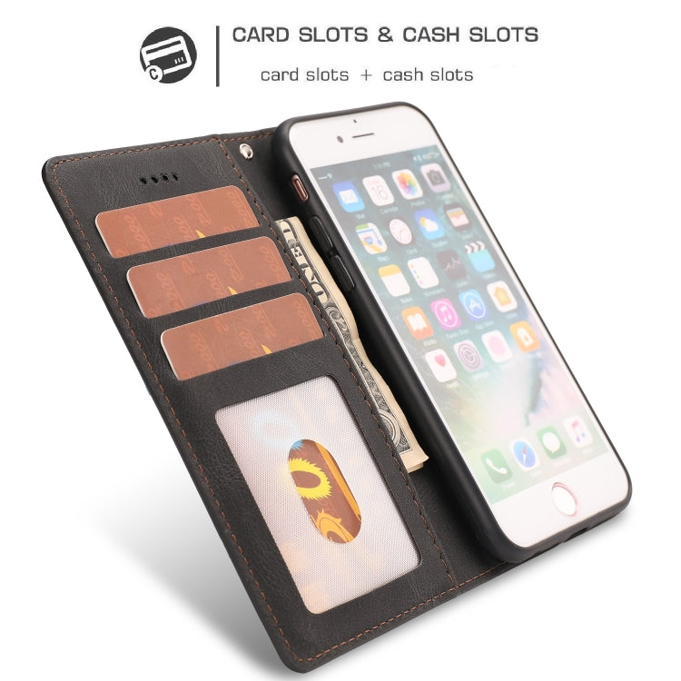 For iPhone SE 2022 / SE 2020 / 8 / 7 Fantasy Classic Skin-feel Calfskin Texture Magnetic Buckle Horizontal Flip PU Leather Case with Holder & Card Slot & Wallet