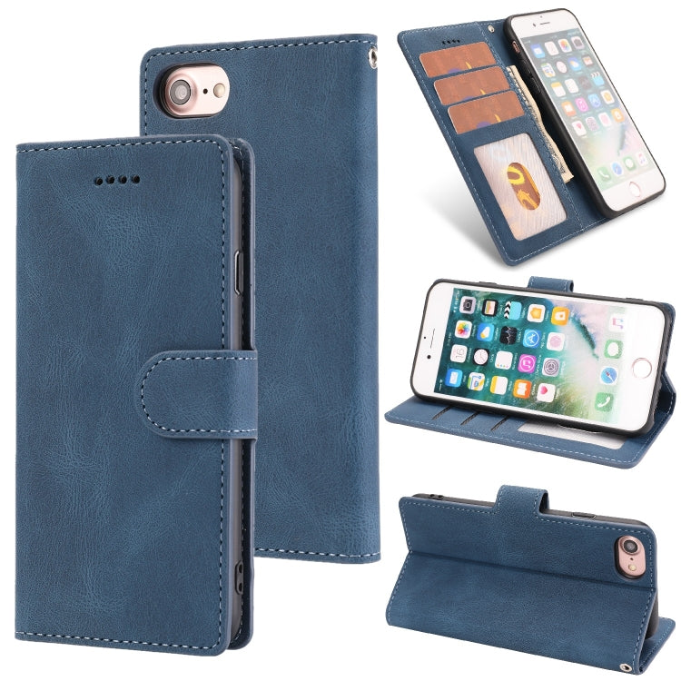For iPhone SE 2022 / SE 2020 / 8 / 7 Fantasy Classic Skin-feel Calfskin Texture Magnetic Buckle Horizontal Flip PU Leather Case with Holder & Card Slot & Wallet