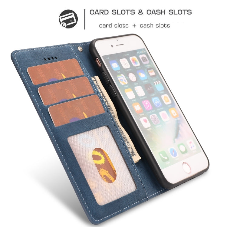 For iPhone SE 2022 / SE 2020 / 8 / 7 Fantasy Classic Skin-feel Calfskin Texture Magnetic Buckle Horizontal Flip PU Leather Case with Holder & Card Slot & Wallet