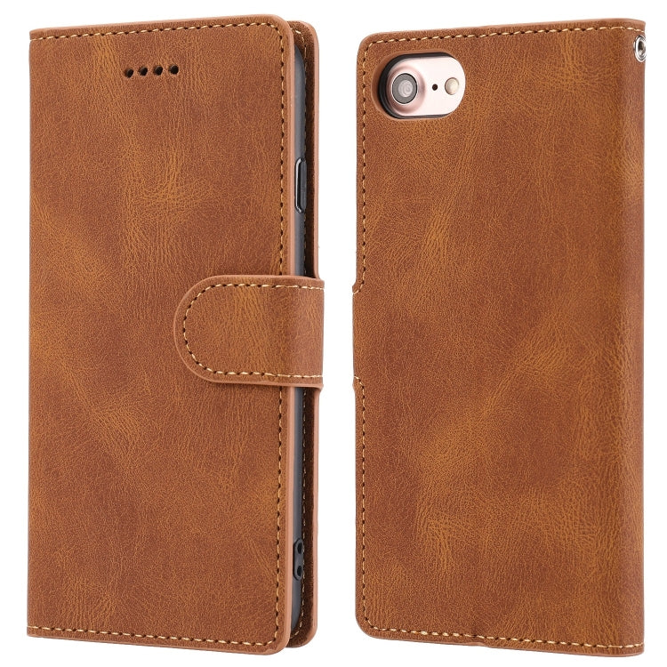 For iPhone SE 2022 / SE 2020 / 8 / 7 Fantasy Classic Skin-feel Calfskin Texture Magnetic Buckle Horizontal Flip PU Leather Case with Holder & Card Slot & Wallet