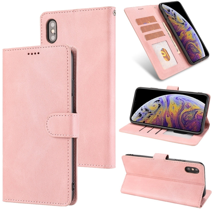 For iPhone X / XS Fantasy Classic Skin-feel Calfskin Texture Magnetic Buckle Horizontal Flip PU Leather Case with Holder & Card Slot & Wallet