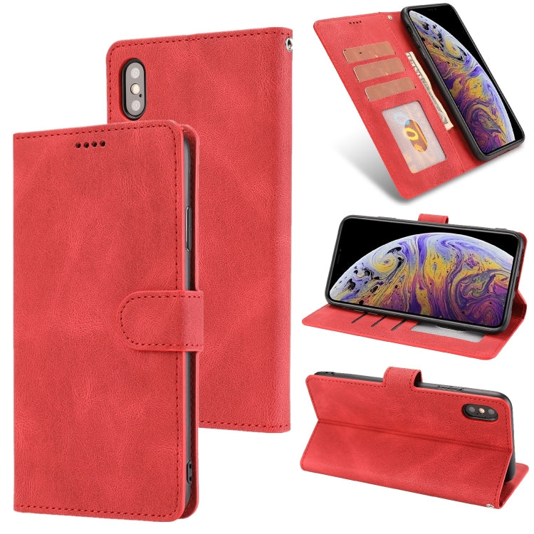 For iPhone X / XS Fantasy Classic Skin-feel Calfskin Texture Magnetic Buckle Horizontal Flip PU Leather Case with Holder & Card Slot & Wallet