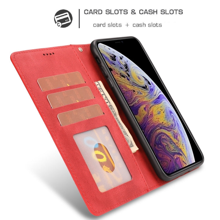 For iPhone X / XS Fantasy Classic Skin-feel Calfskin Texture Magnetic Buckle Horizontal Flip PU Leather Case with Holder & Card Slot & Wallet