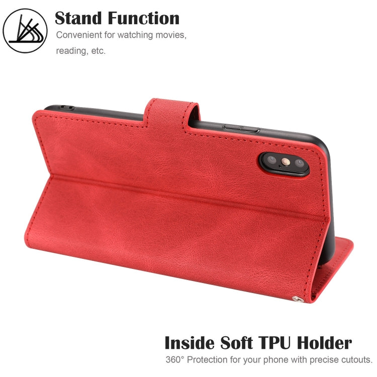 For iPhone X / XS Fantasy Classic Skin-feel Calfskin Texture Magnetic Buckle Horizontal Flip PU Leather Case with Holder & Card Slot & Wallet