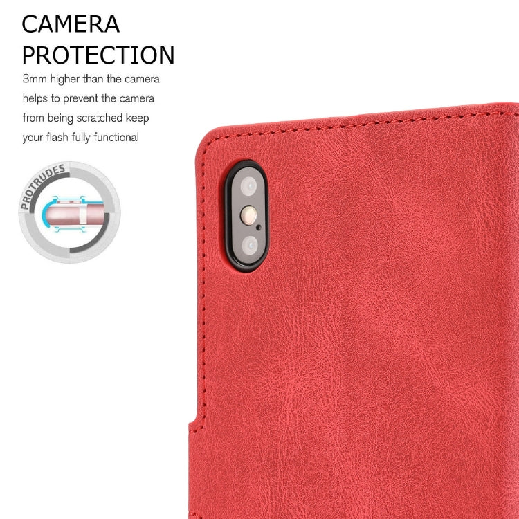 For iPhone X / XS Fantasy Classic Skin-feel Calfskin Texture Magnetic Buckle Horizontal Flip PU Leather Case with Holder & Card Slot & Wallet