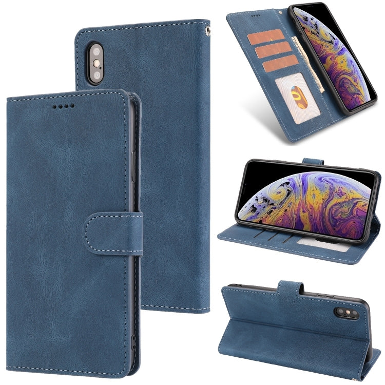 For iPhone X / XS Fantasy Classic Skin-feel Calfskin Texture Magnetic Buckle Horizontal Flip PU Leather Case with Holder & Card Slot & Wallet