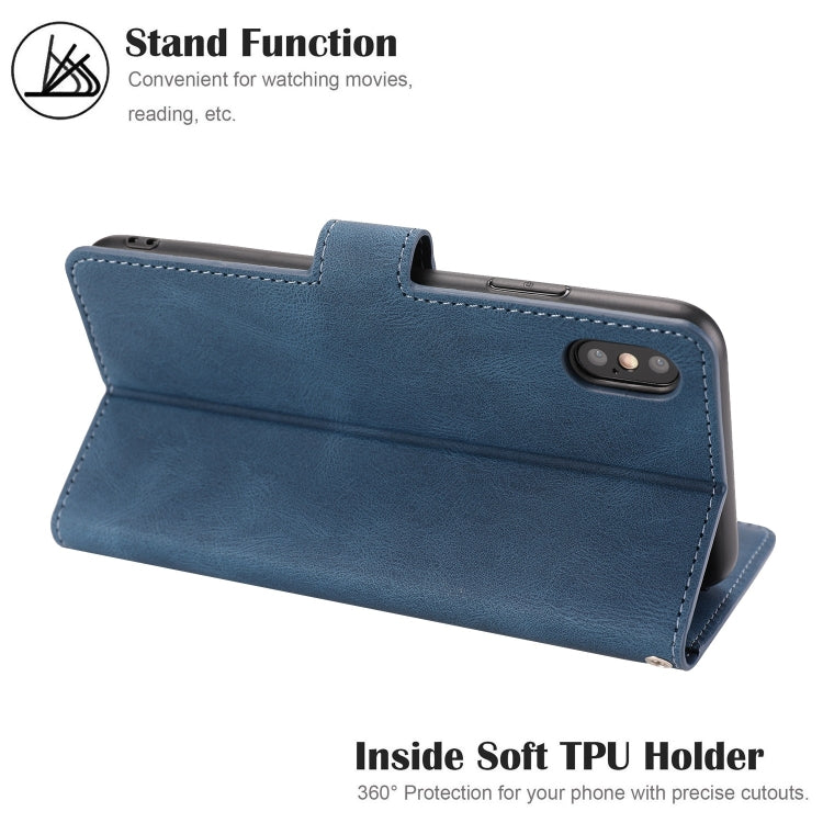 For iPhone X / XS Fantasy Classic Skin-feel Calfskin Texture Magnetic Buckle Horizontal Flip PU Leather Case with Holder & Card Slot & Wallet
