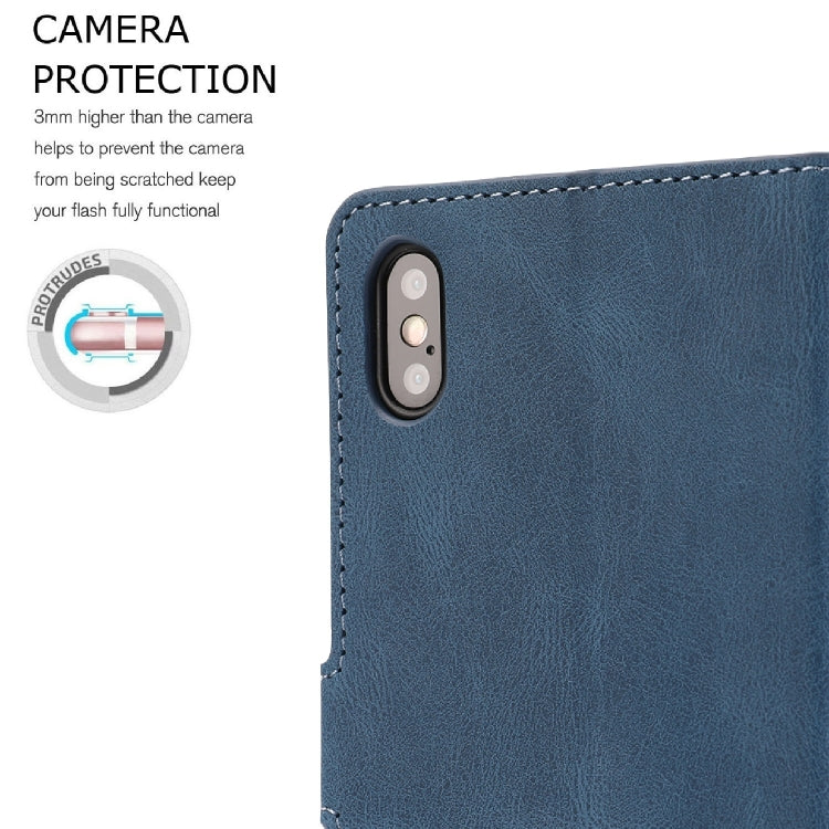 For iPhone X / XS Fantasy Classic Skin-feel Calfskin Texture Magnetic Buckle Horizontal Flip PU Leather Case with Holder & Card Slot & Wallet