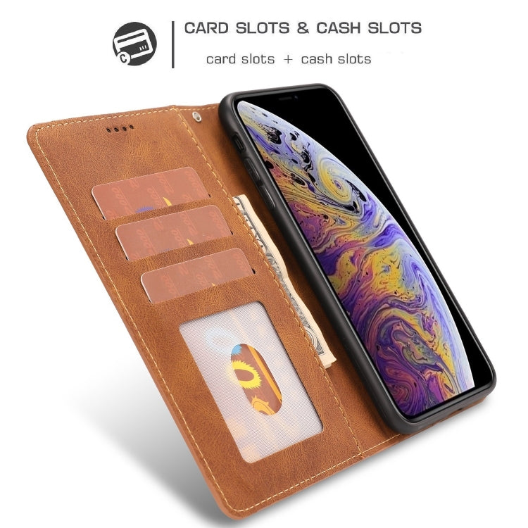 For iPhone X / XS Fantasy Classic Skin-feel Calfskin Texture Magnetic Buckle Horizontal Flip PU Leather Case with Holder & Card Slot & Wallet
