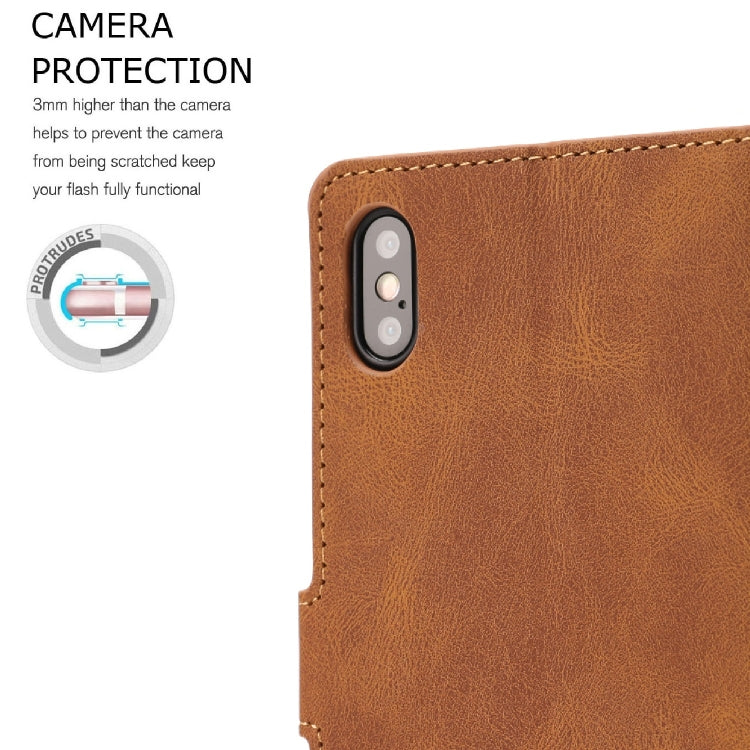 For iPhone X / XS Fantasy Classic Skin-feel Calfskin Texture Magnetic Buckle Horizontal Flip PU Leather Case with Holder & Card Slot & Wallet