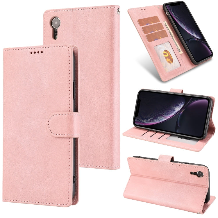 For iPhone XR Fantasy Classic Skin-feel Calfskin Texture Magnetic Buckle Horizontal Flip PU Leather Case with Holder & Card Slot & Wallet