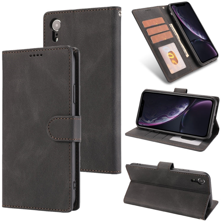 For iPhone XR Fantasy Classic Skin-feel Calfskin Texture Magnetic Buckle Horizontal Flip PU Leather Case with Holder & Card Slot & Wallet
