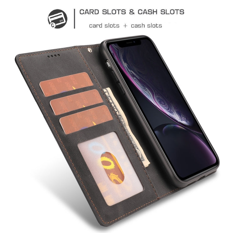 For iPhone XR Fantasy Classic Skin-feel Calfskin Texture Magnetic Buckle Horizontal Flip PU Leather Case with Holder & Card Slot & Wallet