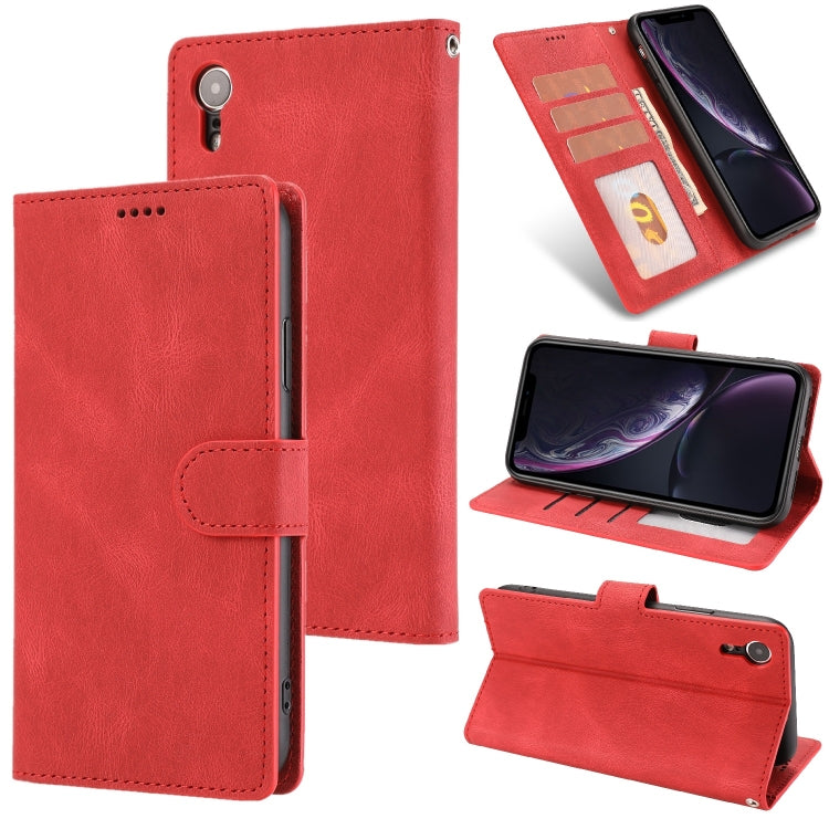 For iPhone XR Fantasy Classic Skin-feel Calfskin Texture Magnetic Buckle Horizontal Flip PU Leather Case with Holder & Card Slot & Wallet