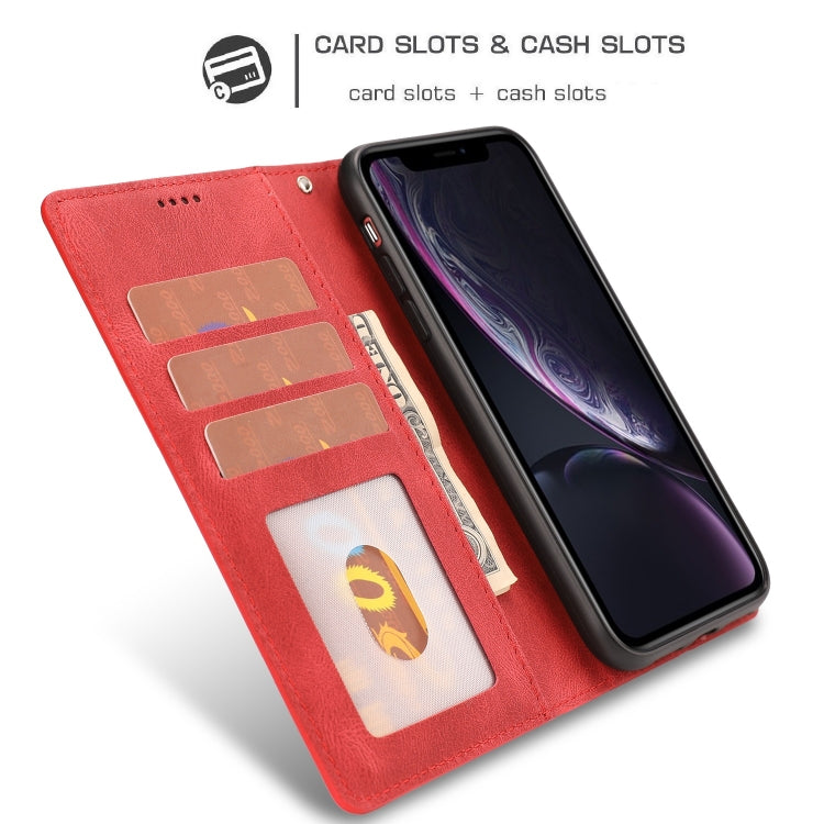 For iPhone XR Fantasy Classic Skin-feel Calfskin Texture Magnetic Buckle Horizontal Flip PU Leather Case with Holder & Card Slot & Wallet