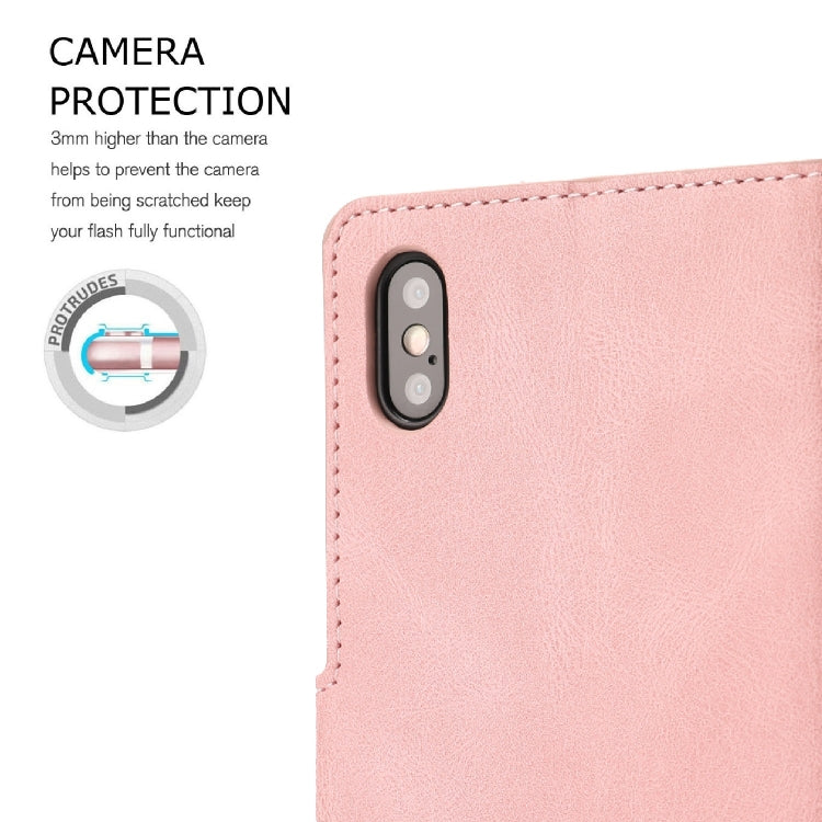 For iPhone XS Max Fantasy Classic Skin-feel Calfskin Texture Magnetic Buckle Horizontal Flip PU Leather Case with Holder & Card Slot & Wallet