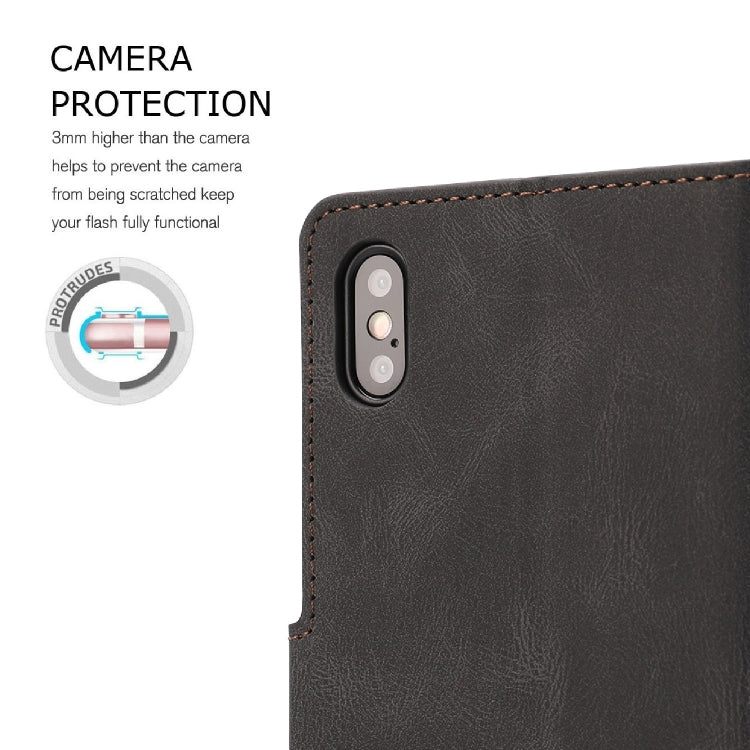 For iPhone XS Max Fantasy Classic Skin-feel Calfskin Texture Magnetic Buckle Horizontal Flip PU Leather Case with Holder & Card Slot & Wallet