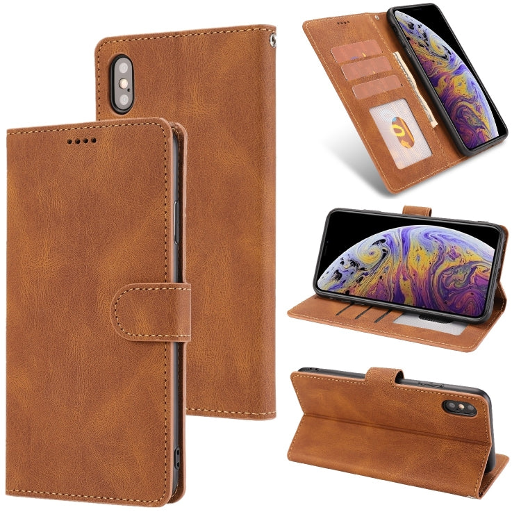 For iPhone XS Max Fantasy Classic Skin-feel Calfskin Texture Magnetic Buckle Horizontal Flip PU Leather Case with Holder & Card Slot & Wallet