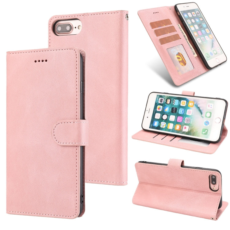 Fantasy Classic Skin-feel Calfskin Texture Magnetic Buckle Horizontal Flip PU Leather Case with Holder & Card Slot & Wallet For iPhone 8 Plus / 7 Plus