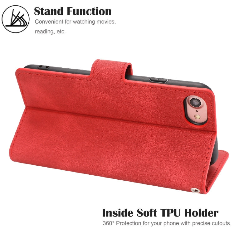 Fantasy Classic Skin-feel Calfskin Texture Magnetic Buckle Horizontal Flip PU Leather Case with Holder & Card Slot & Wallet For iPhone 8 Plus / 7 Plus