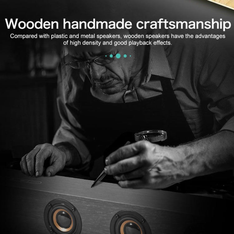 D80 Subwoofer Wooden Bluetooth Speaker with Remote Control, Support HDMI & AUX(Black Wood Grain)