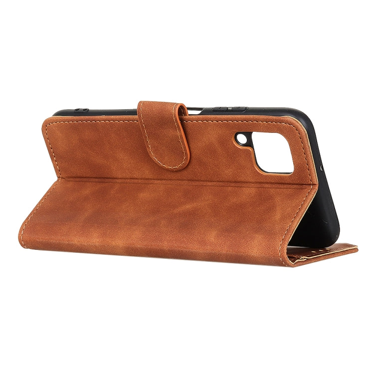 For Samsung Galaxy A21 KHAZNEH Retro Texture PU + TPU Horizontal Flip Leather Case with Holder & Card Slots & Wallet
